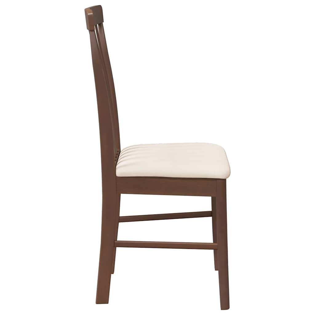 Sedie da Pranzo con Cuscini 2pz Marrone Legno Massello di Hevea | homemem39