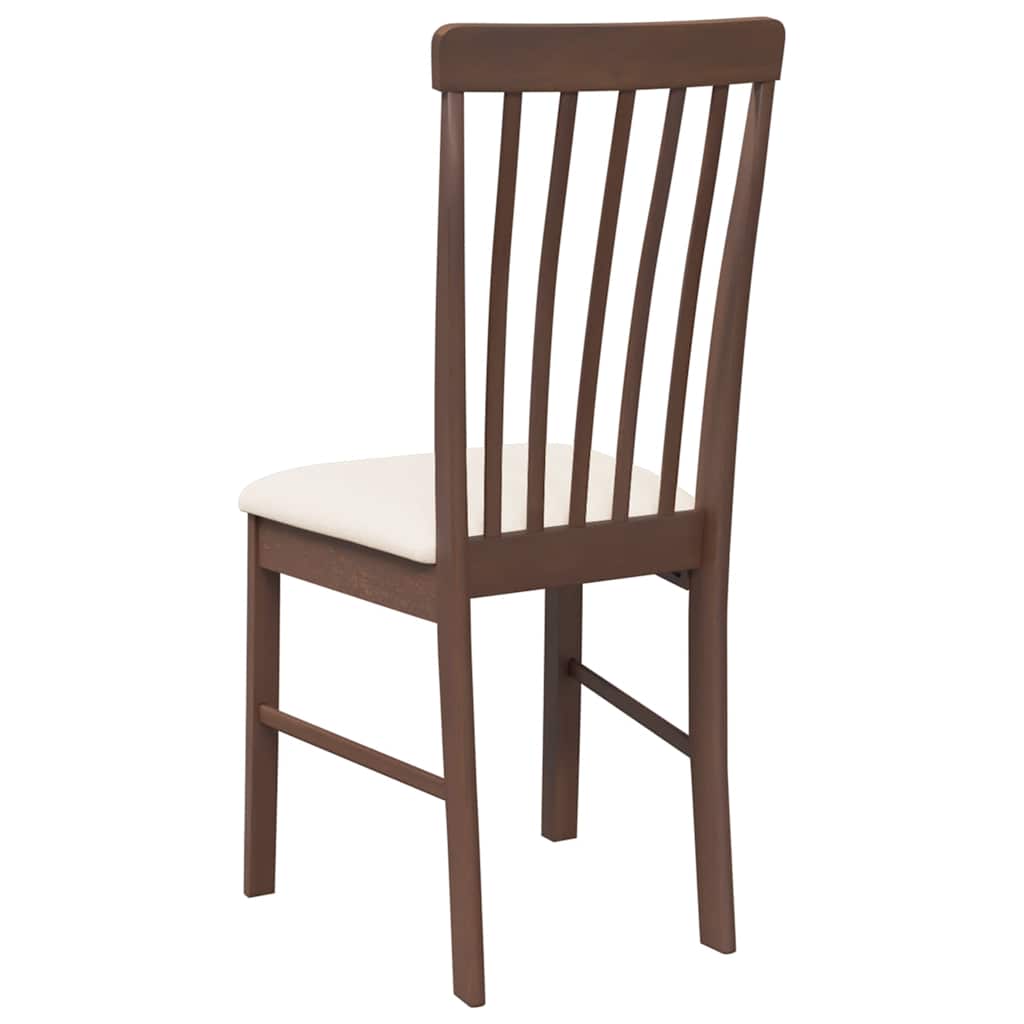 Sedie da Pranzo con Cuscini 2pz Marrone Legno Massello di Hevea | homemem39