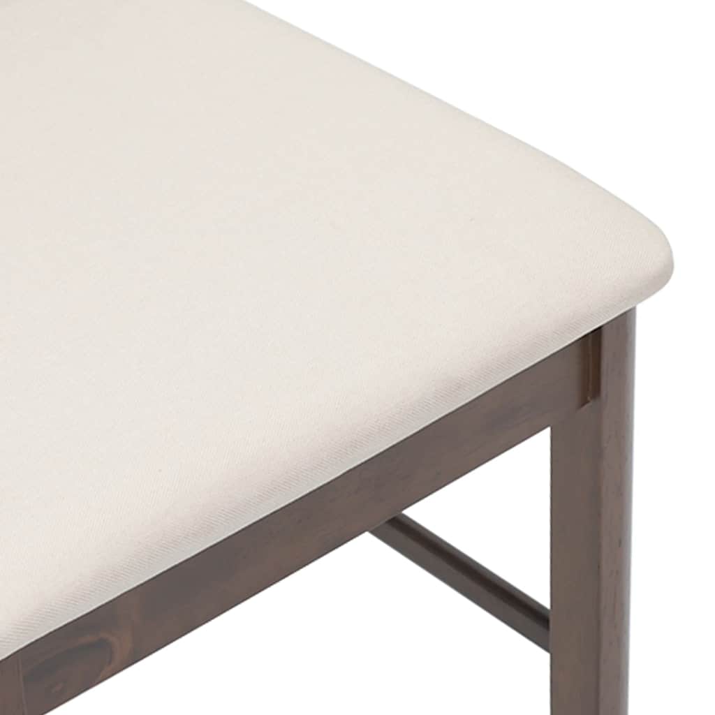 Sedie da Pranzo con Cuscini 2pz Marrone Legno Massello di Hevea | homemem39