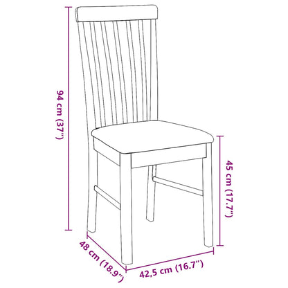 Sedie da Pranzo con Cuscini 2pz Marrone Legno Massello di Hevea | homemem39