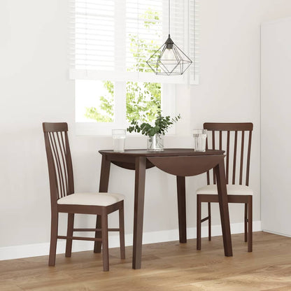 Sedie da Pranzo con Cuscini 2pz Marrone Legno Massello di Hevea