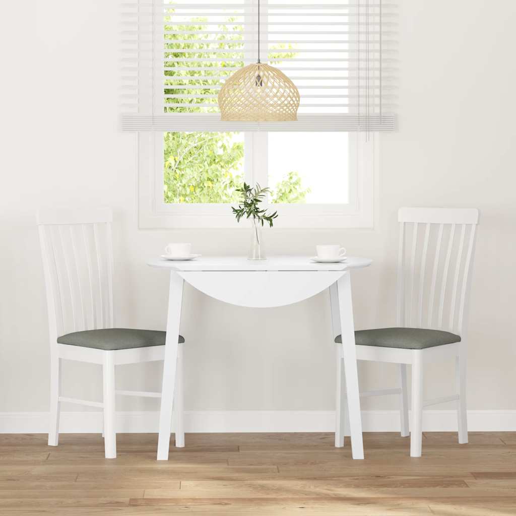 Sedie da Pranzo con Cuscini 2 pz Bianco Legno Massello di Hevea | homemem39