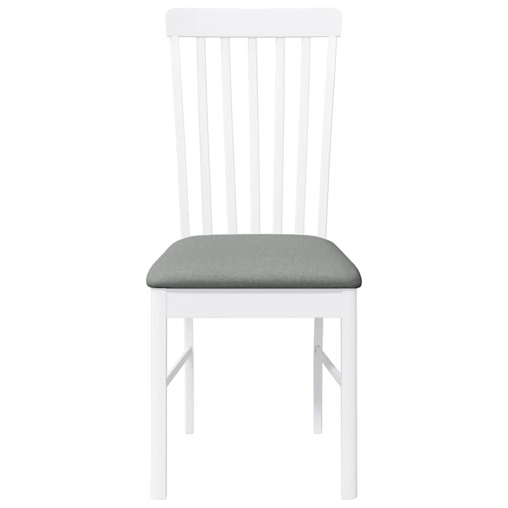 Sedie da Pranzo con Cuscini 2 pz Bianco Legno Massello di Hevea | homemem39