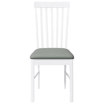 Sedie da Pranzo con Cuscini 2 pz Bianco Legno Massello di Hevea | homemem39