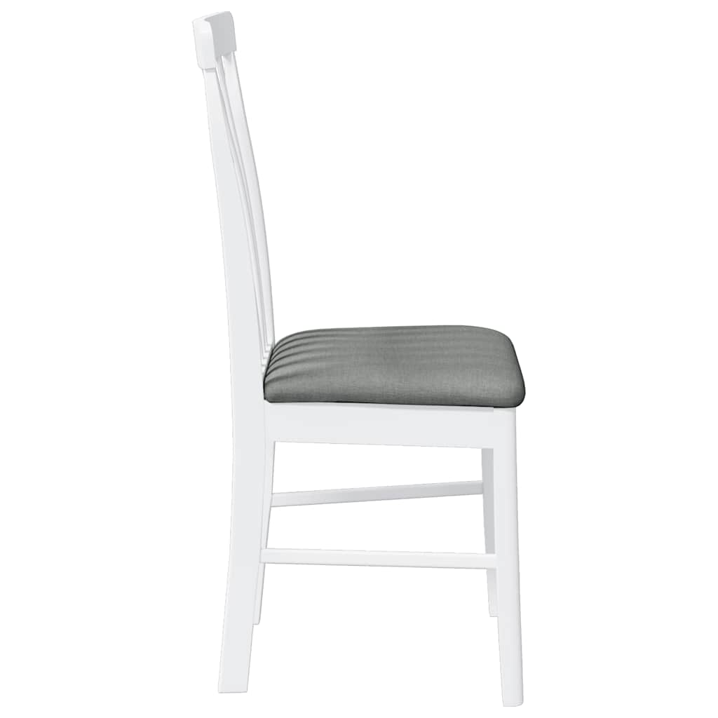 Sedie da Pranzo con Cuscini 2 pz Bianco Legno Massello di Hevea | homemem39