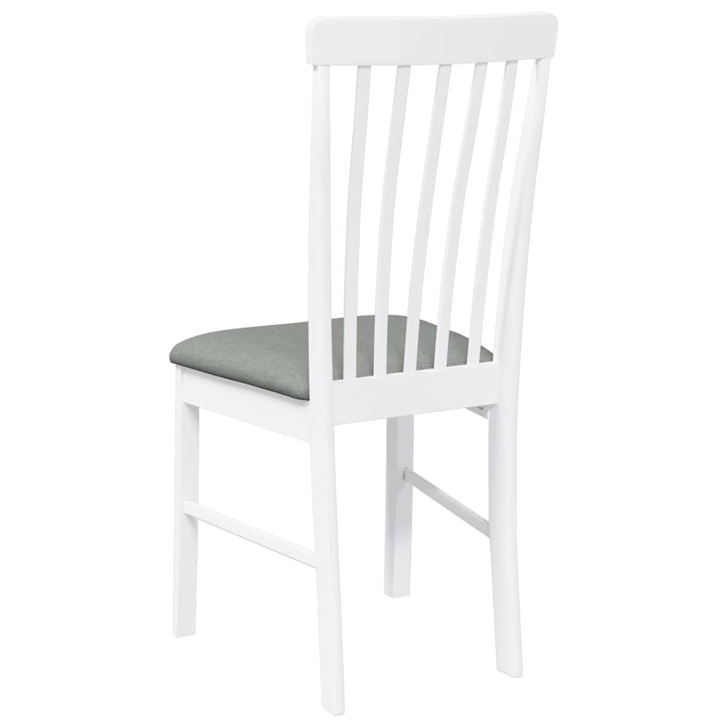 Sedie da Pranzo con Cuscini 2 pz Bianco Legno Massello di Hevea | homemem39