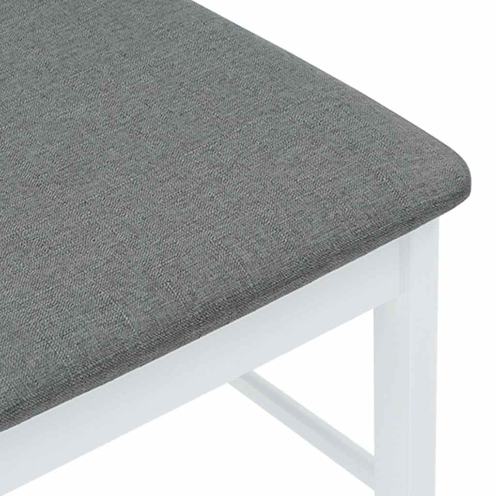 Sedie da Pranzo con Cuscini 2 pz Bianco Legno Massello di Hevea | homemem39
