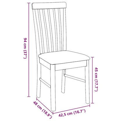 Sedie da Pranzo con Cuscini 2 pz Bianco Legno Massello di Hevea | homemem39