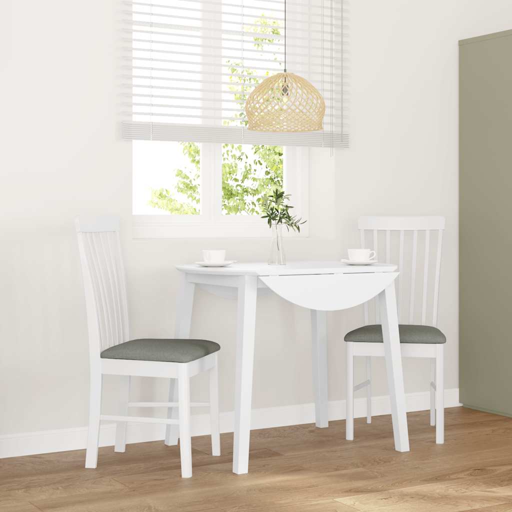 Sedie da Pranzo con Cuscini 2 pz Bianco Legno Massello di Hevea | homemem39