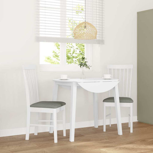 Sedie da Pranzo con Cuscini 2 pz Bianco Legno Massello di Hevea | homemem39