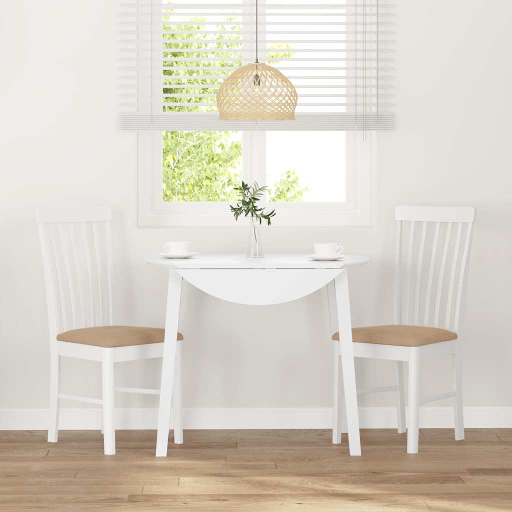 Sedie da Pranzo con Cuscini 2 pz Bianco Legno Massello di Hevea | homemem39