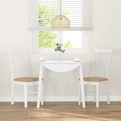 Sedie da Pranzo con Cuscini 2 pz Bianco Legno Massello di Hevea | homemem39