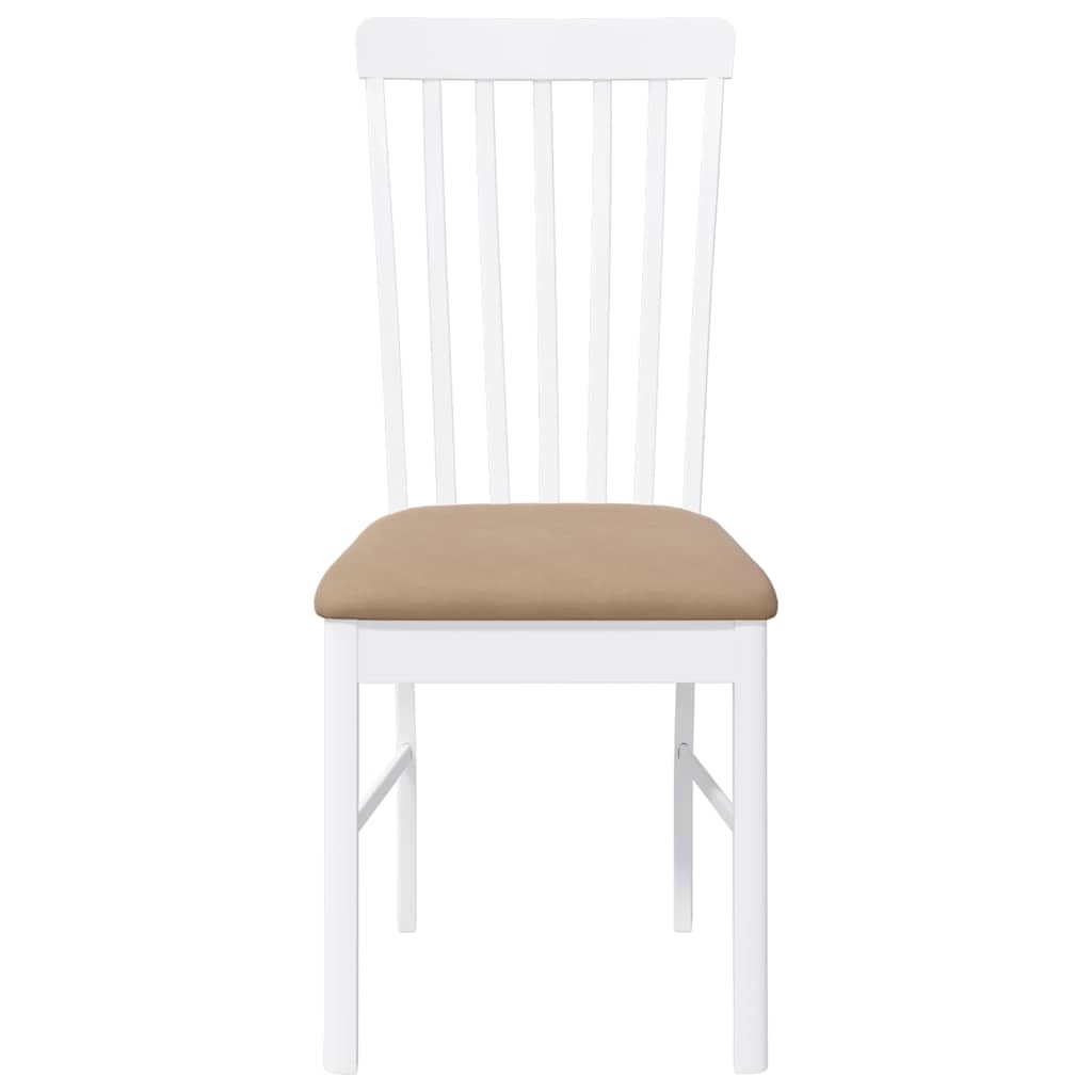 Sedie da Pranzo con Cuscini 2 pz Bianco Legno Massello di Hevea | homemem39