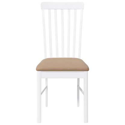 Sedie da Pranzo con Cuscini 2 pz Bianco Legno Massello di Hevea | homemem39
