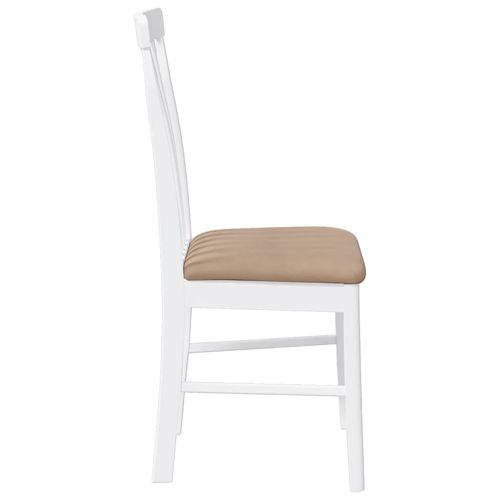 Sedie da Pranzo con Cuscini 2 pz Bianco Legno Massello di Hevea | homemem39