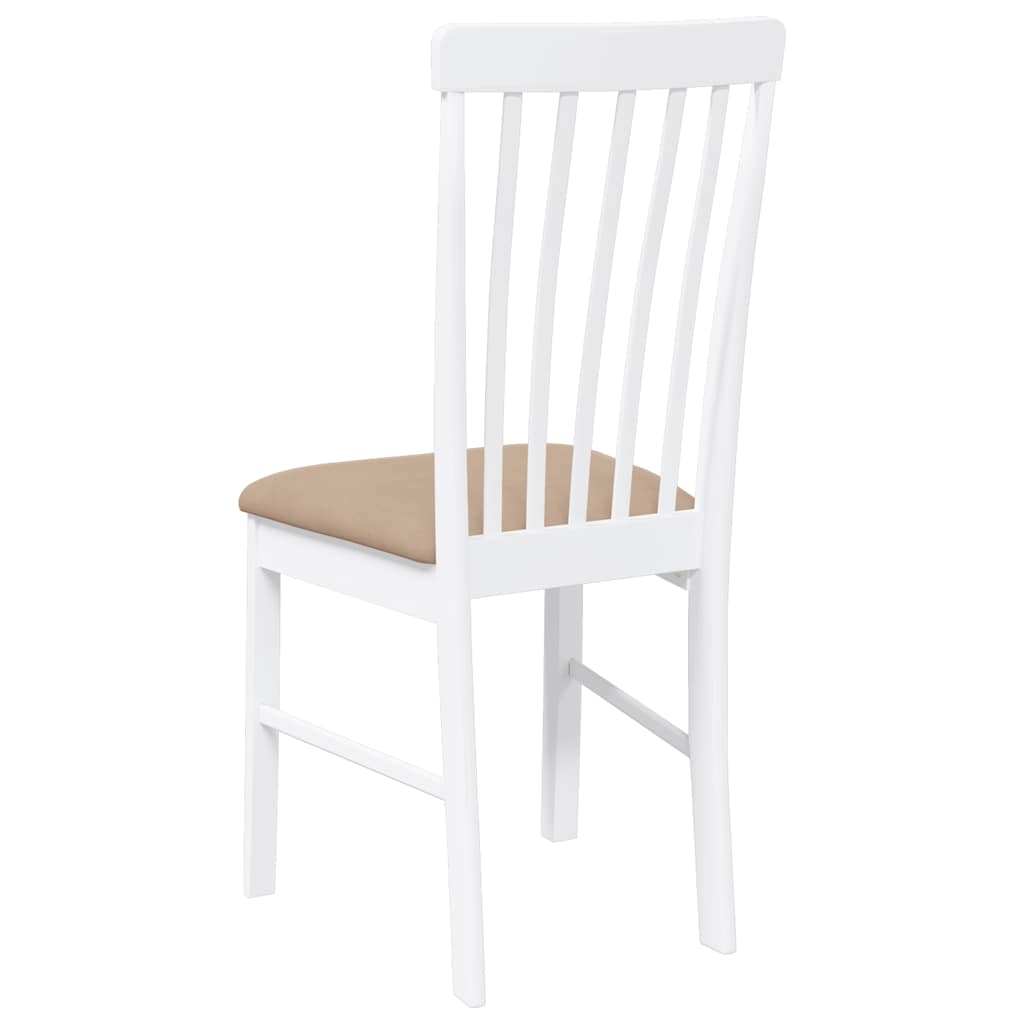 Sedie da Pranzo con Cuscini 2 pz Bianco Legno Massello di Hevea | homemem39