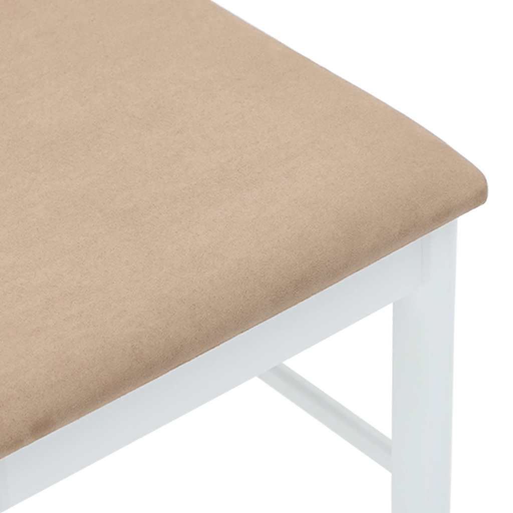 Sedie da Pranzo con Cuscini 2 pz Bianco Legno Massello di Hevea | homemem39
