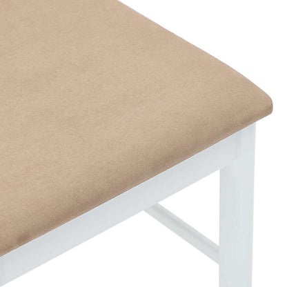 Sedie da Pranzo con Cuscini 2 pz Bianco Legno Massello di Hevea | homemem39