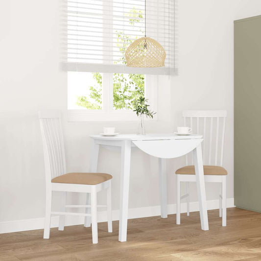 Sedie da Pranzo con Cuscini 2 pz Bianco Legno Massello di Hevea | homemem39