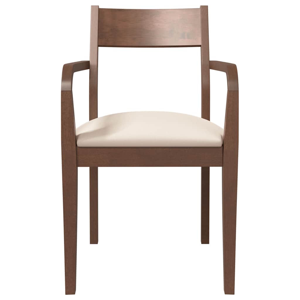 Sedie da Pranzo con Cuscini 2pz Marrone Legno Massello di Hevea | homemem39
