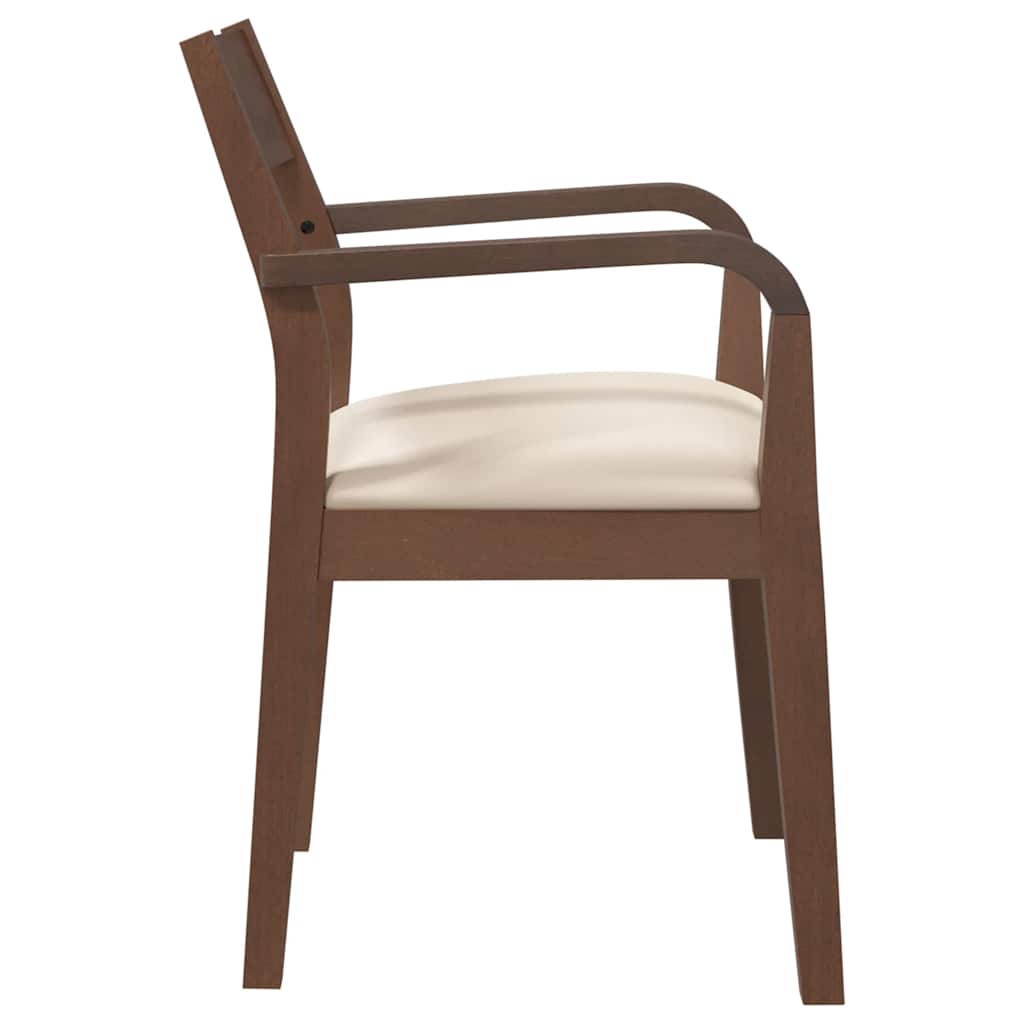 Sedie da Pranzo con Cuscini 2pz Marrone Legno Massello di Hevea | homemem39