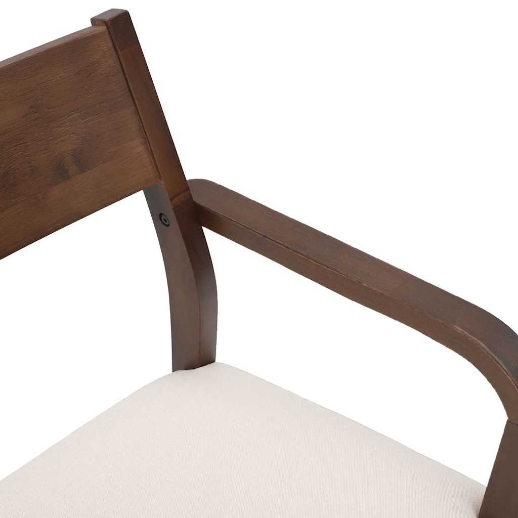 Sedie da Pranzo con Cuscini 2pz Marrone Legno Massello di Hevea | homemem39