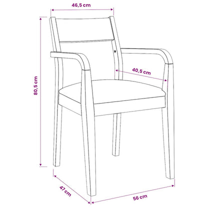Sedie da Pranzo con Cuscini 2pz Marrone Legno Massello di Hevea | homemem39