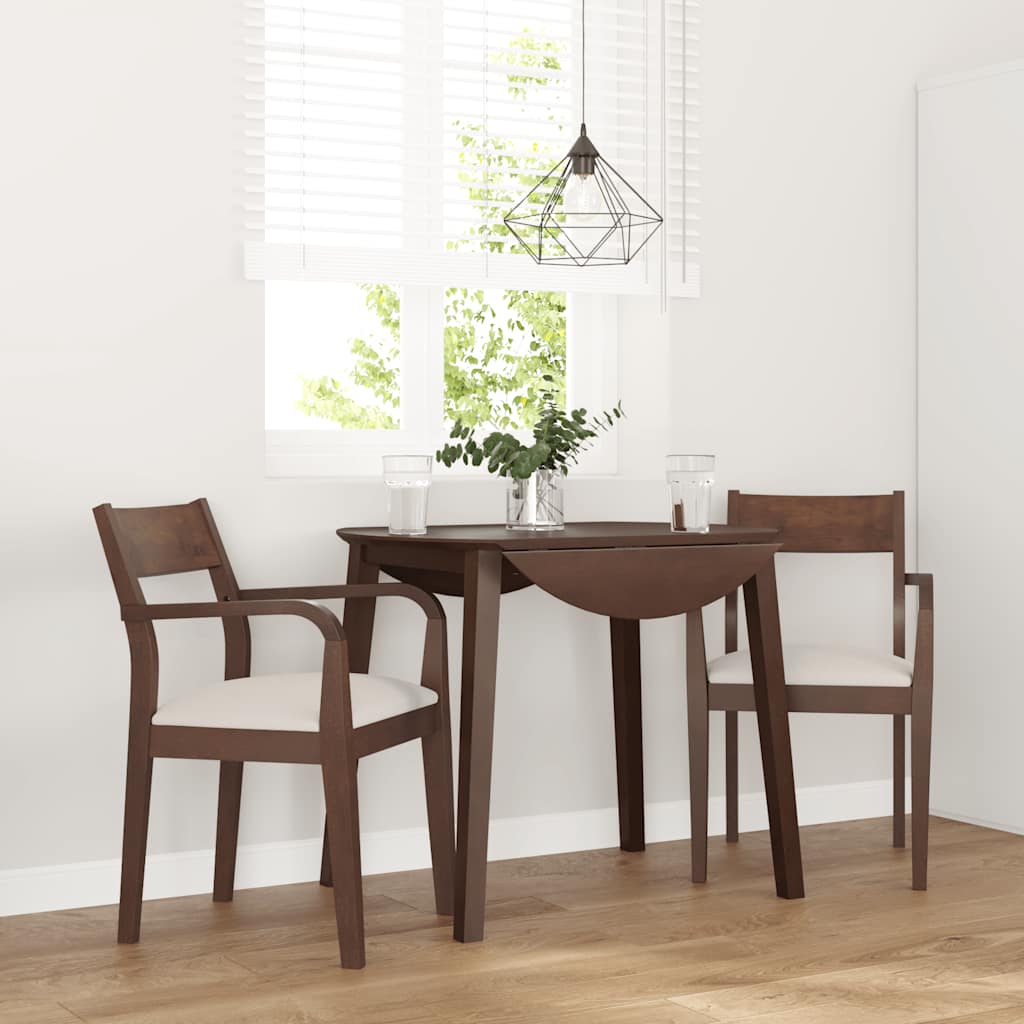 Sedie da Pranzo con Cuscini 2pz Marrone Legno Massello di Hevea | homemem39