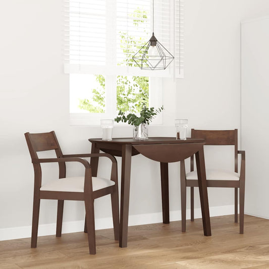 Sedie da Pranzo con Cuscini 2pz Marrone Legno Massello di Hevea | homemem39