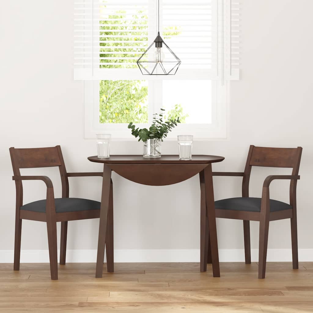 Sedie da Pranzo con Cuscini 2pz Marrone Legno Massello di Hevea