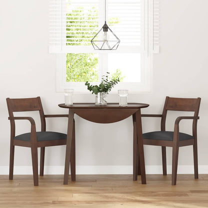 Sedie da Pranzo con Cuscini 2pz Marrone Legno Massello di Hevea
