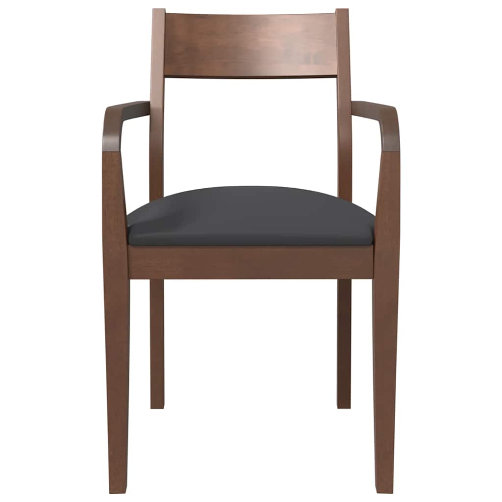 Sedie da Pranzo con Cuscini 2pz Marrone Legno Massello di Hevea | homemem39