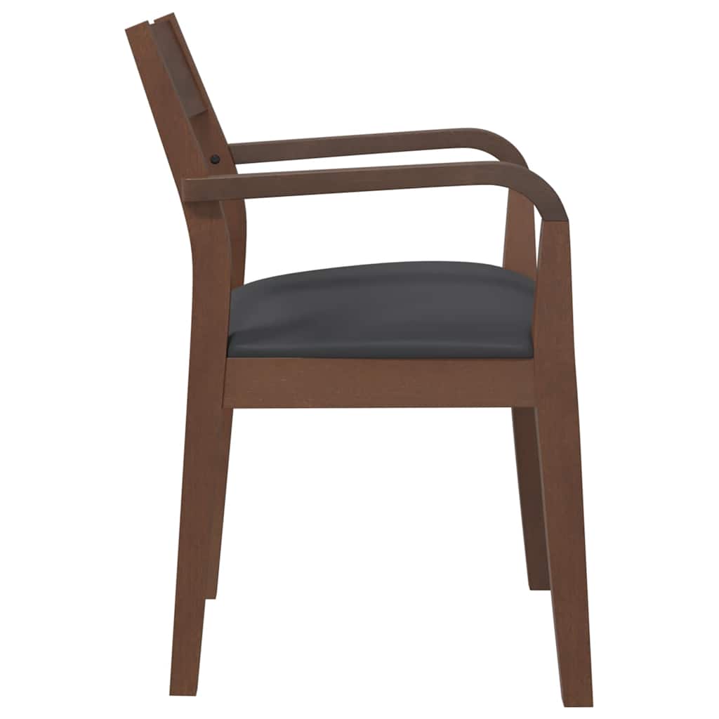 Sedie da Pranzo con Cuscini 2pz Marrone Legno Massello di Hevea | homemem39