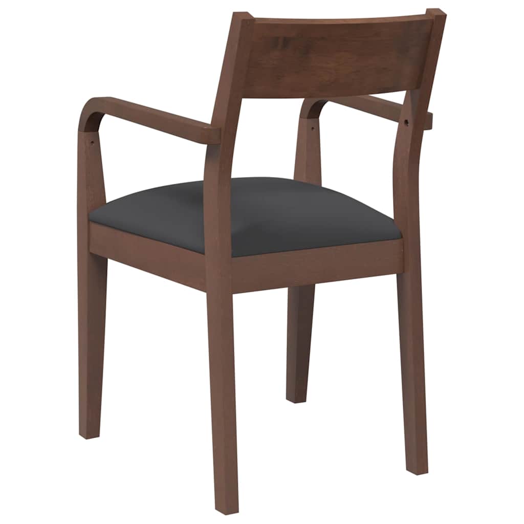 Sedie da Pranzo con Cuscini 2pz Marrone Legno Massello di Hevea | homemem39