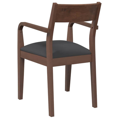 Sedie da Pranzo con Cuscini 2pz Marrone Legno Massello di Hevea | homemem39