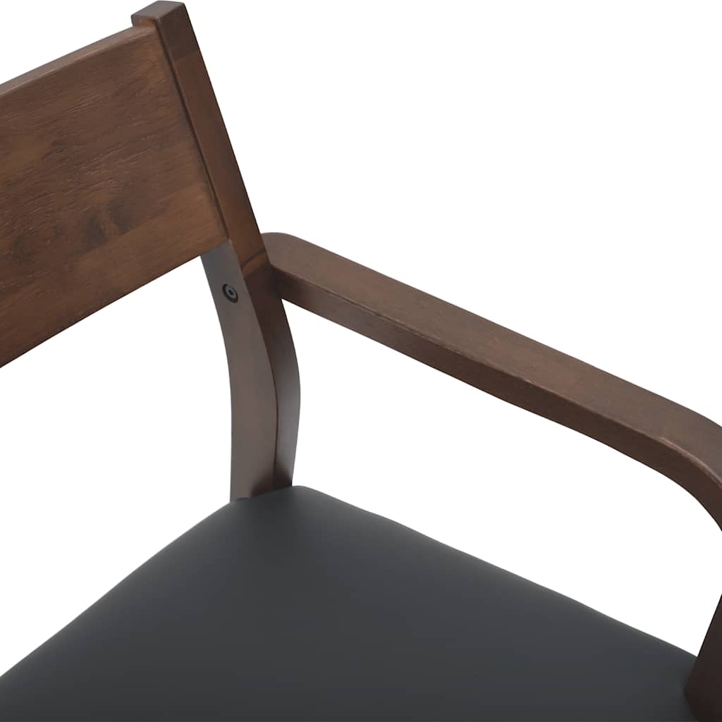 Sedie da Pranzo con Cuscini 2pz Marrone Legno Massello di Hevea | homemem39