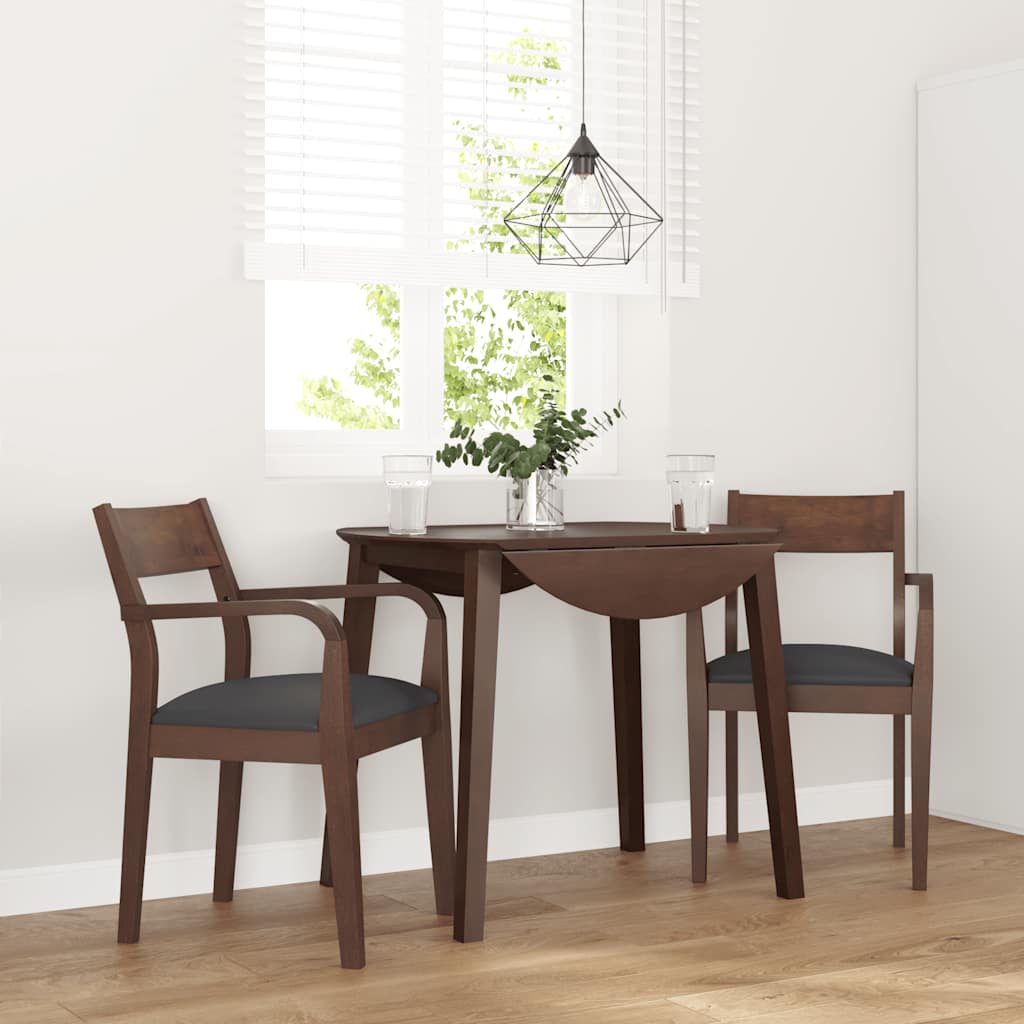 Sedie da Pranzo con Cuscini 2pz Marrone Legno Massello di Hevea