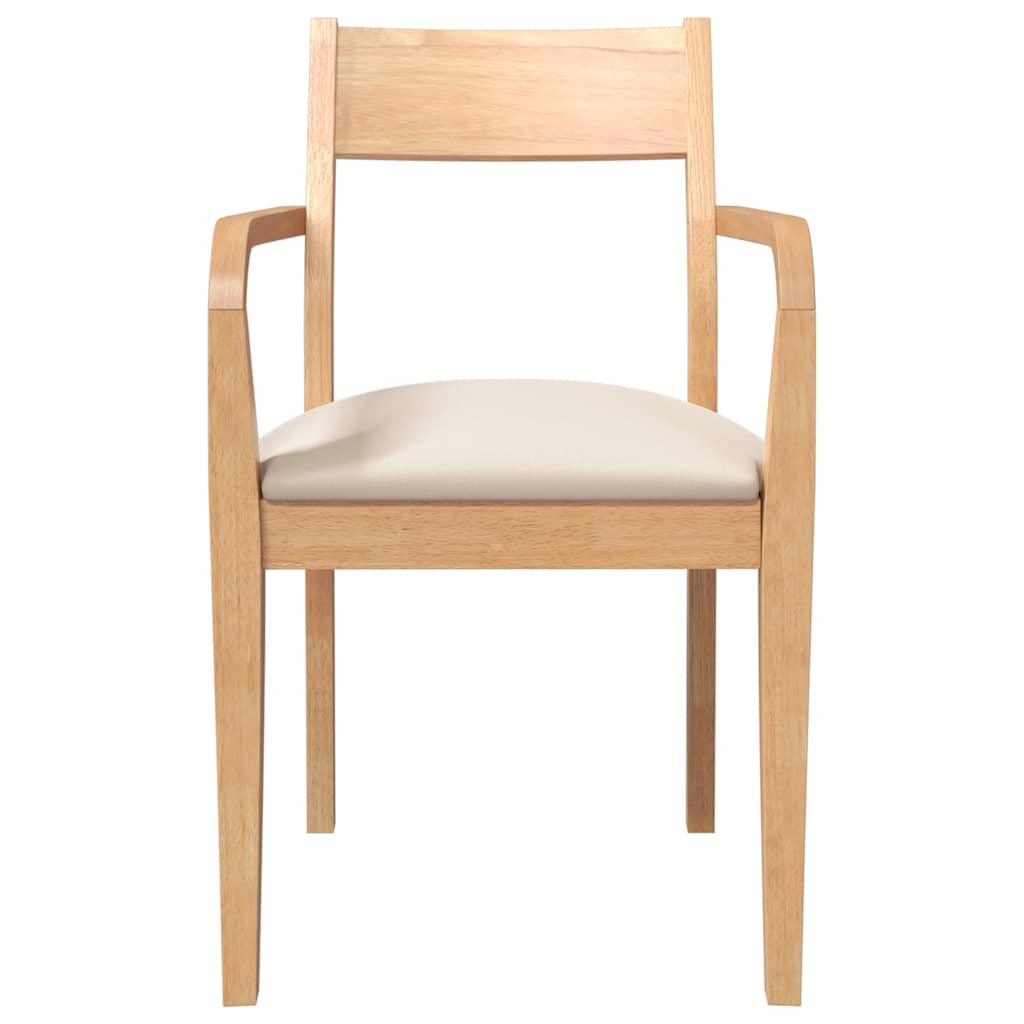 Sedie da Pranzo con Cuscini 2 pz Naturale Legno Massello Hevea | homemem39