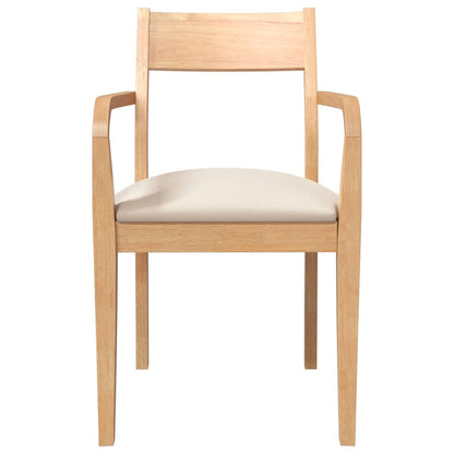 Sedie da Pranzo con Cuscini 2 pz Naturale Legno Massello Hevea | homemem39