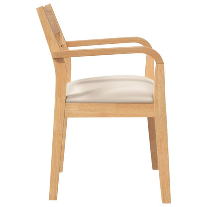 Sedie da Pranzo con Cuscini 2 pz Naturale Legno Massello Hevea | homemem39