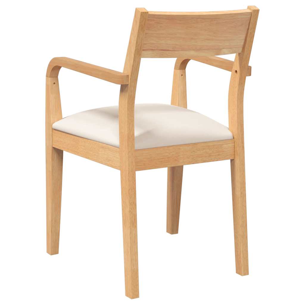 Sedie da Pranzo con Cuscini 2 pz Naturale Legno Massello Hevea | homemem39