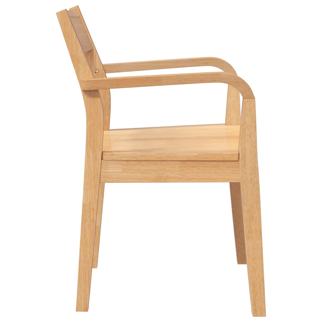 Sedie da Pranzo 2 pz Naturale in Legno Massello di Hevea | homemem39