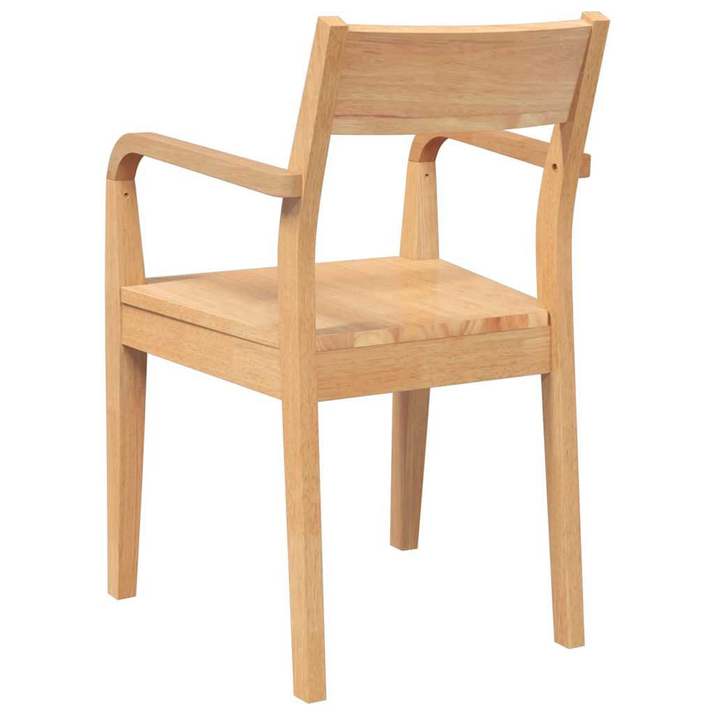 Sedie da Pranzo 2 pz Naturale in Legno Massello di Hevea | homemem39
