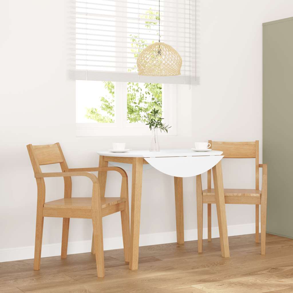 Sedie da Pranzo 2 pz Naturale in Legno Massello di Hevea