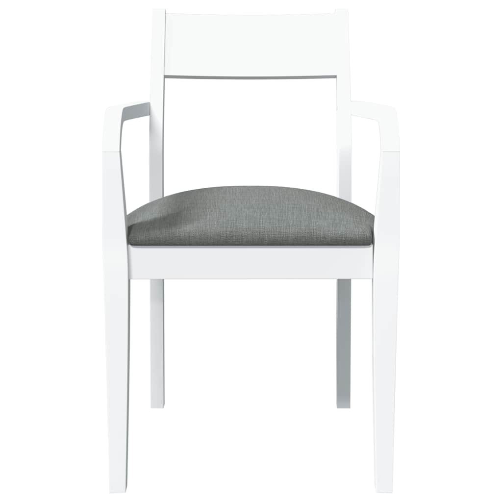 Sedie da Pranzo con Cuscini 2 pz Bianco Legno Massello di Hevea | homemem39