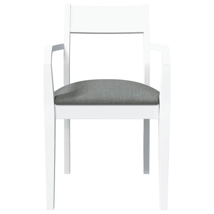 Sedie da Pranzo con Cuscini 2 pz Bianco Legno Massello di Hevea | homemem39