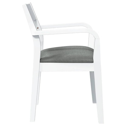 Sedie da Pranzo con Cuscini 2 pz Bianco Legno Massello di Hevea | homemem39