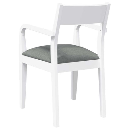 Sedie da Pranzo con Cuscini 2 pz Bianco Legno Massello di Hevea | homemem39