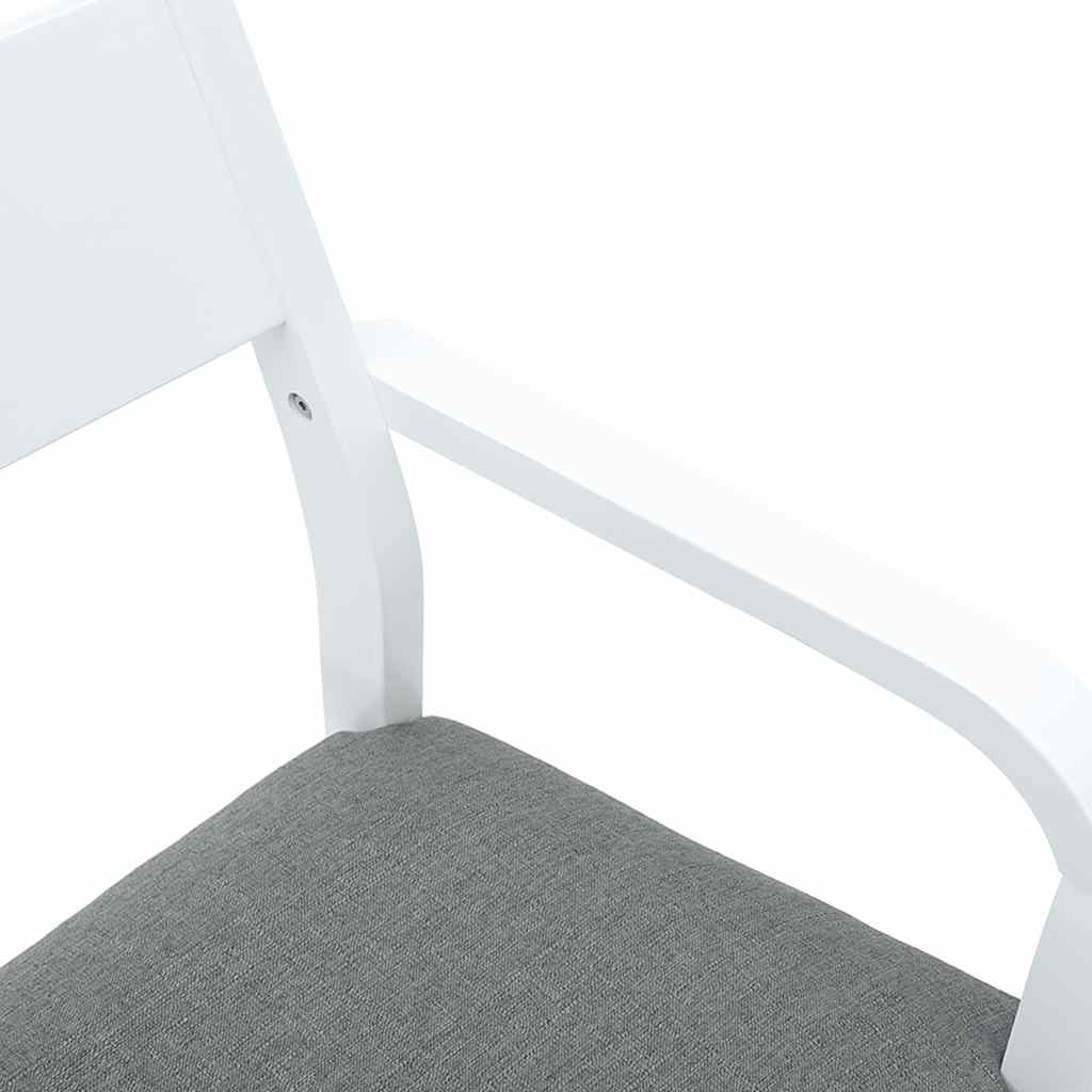 Sedie da Pranzo con Cuscini 2 pz Bianco Legno Massello di Hevea | homemem39