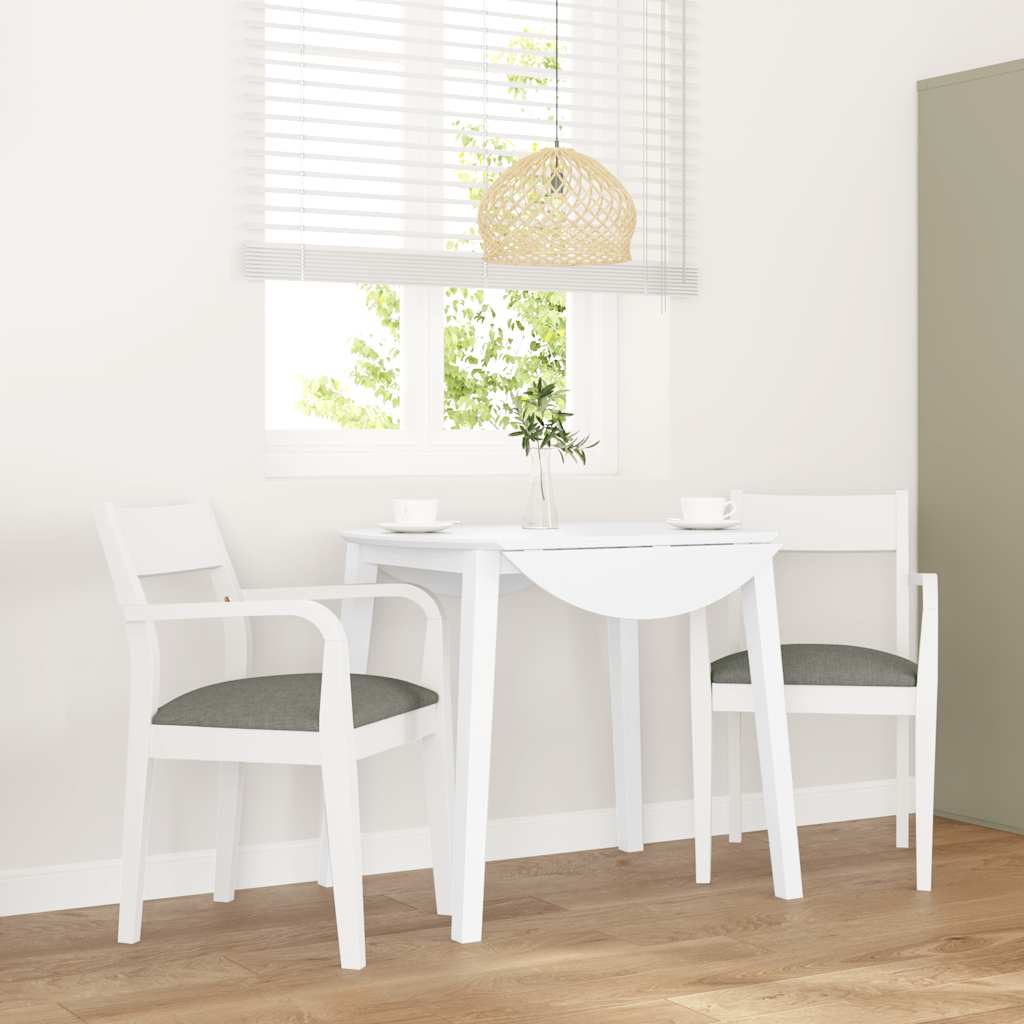 Sedie da Pranzo con Cuscini 2 pz Bianco Legno Massello di Hevea | homemem39